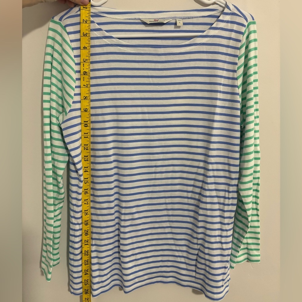 Women’s Vineyard Vines Blue and White Striped Shirt Pima Cotton New Without Tags - Picture 6 of 8